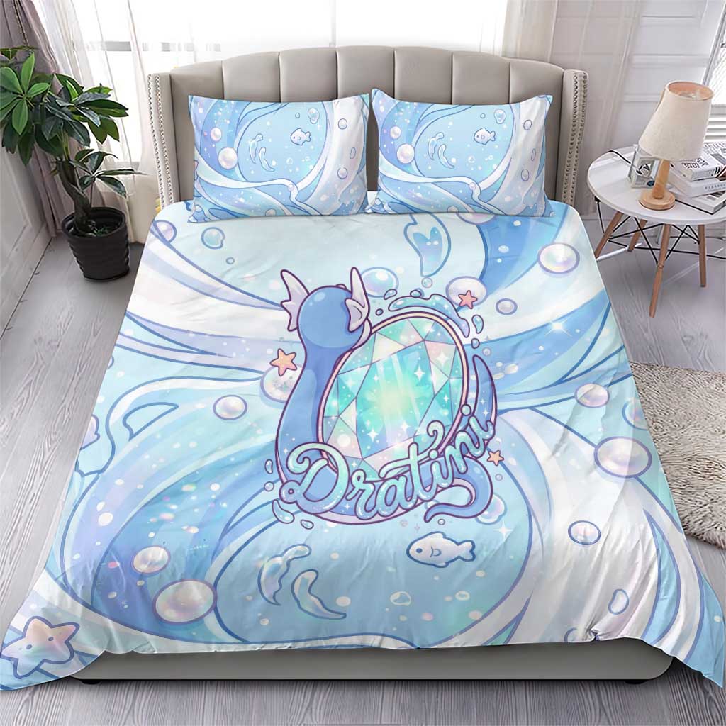 Dratini Bedding Set Pastel Aquatic Crystal Art