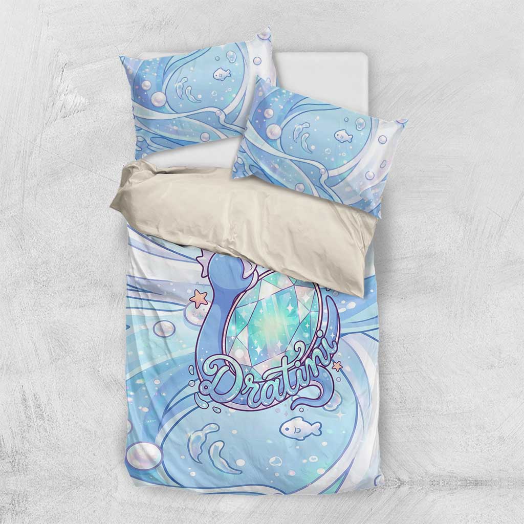 Dratini Bedding Set Pastel Aquatic Crystal Art