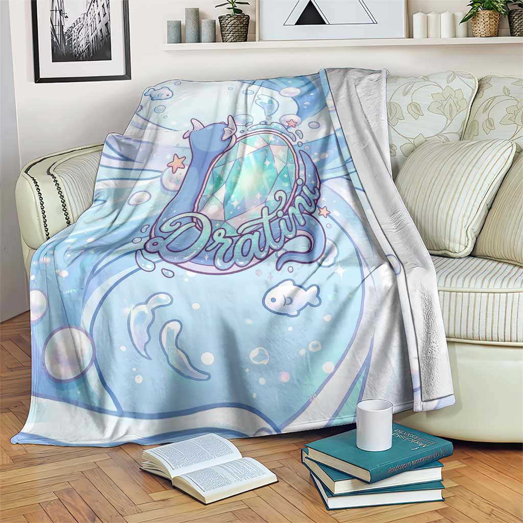 Dratini Blanket Pastel Aquatic Crystal Art