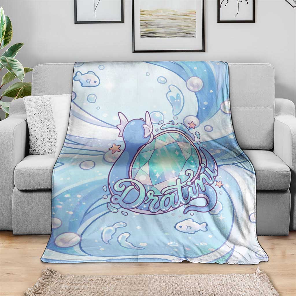 Dratini Blanket Pastel Aquatic Crystal Art