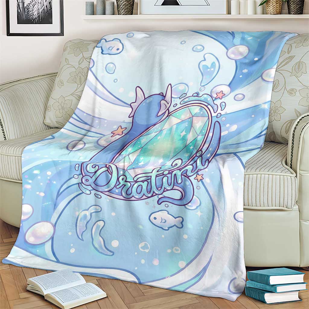 Dratini Blanket Pastel Aquatic Crystal Art