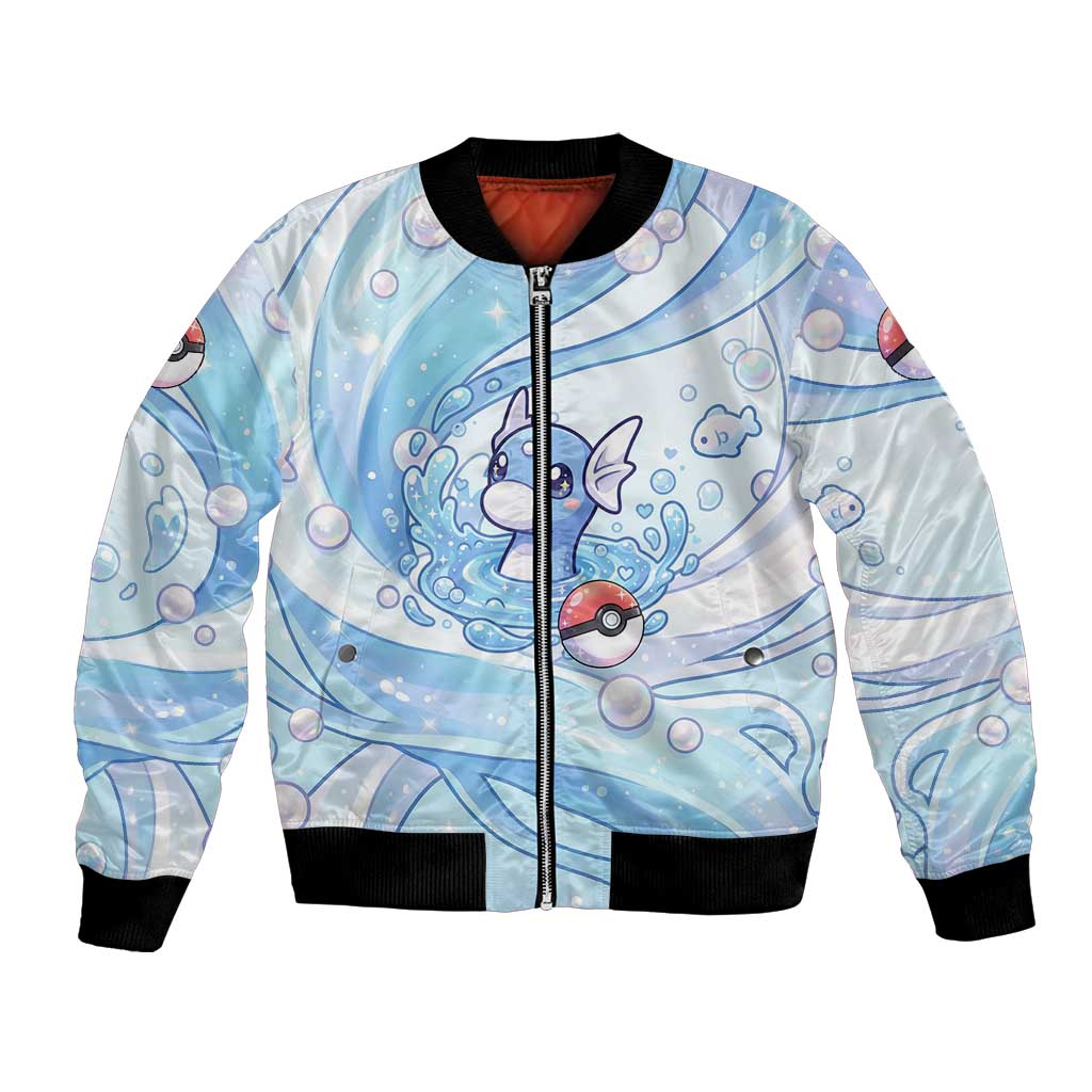 Dratini Bomber Jacket Pastel Aquatic Crystal Art
