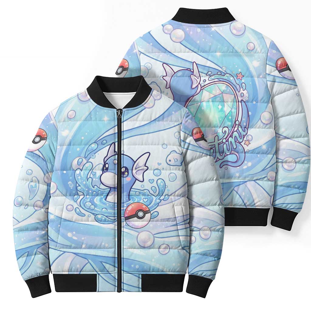 Dratini Bomber Puffer Jacket Pastel Aquatic Crystal Art