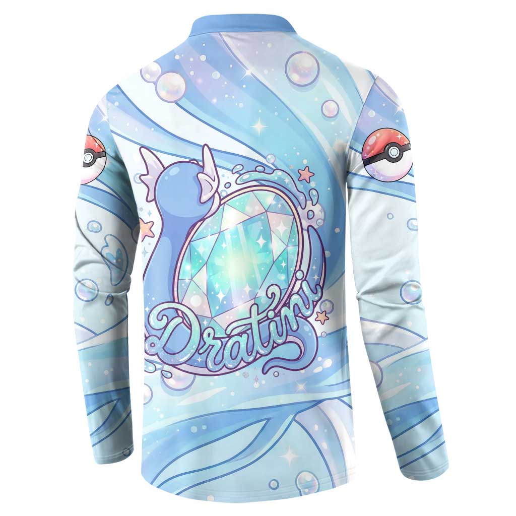 Dratini Button Sweatshirt Pastel Aquatic Crystal Art