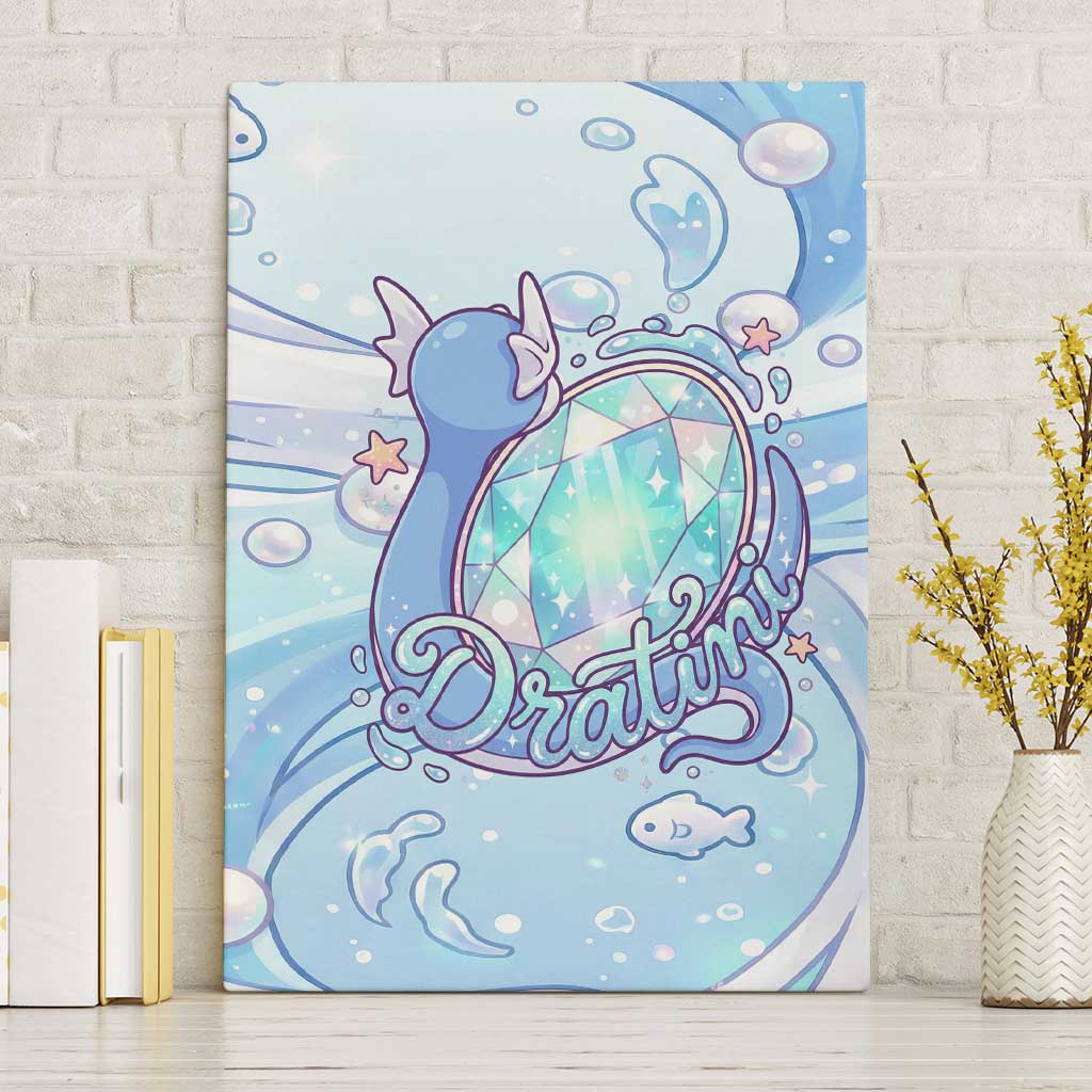 Dratini Canvas Wall Art Pastel Aquatic Crystal Art