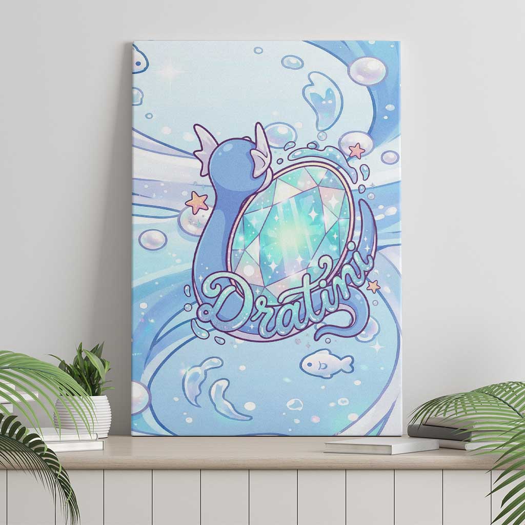 Dratini Canvas Wall Art Pastel Aquatic Crystal Art