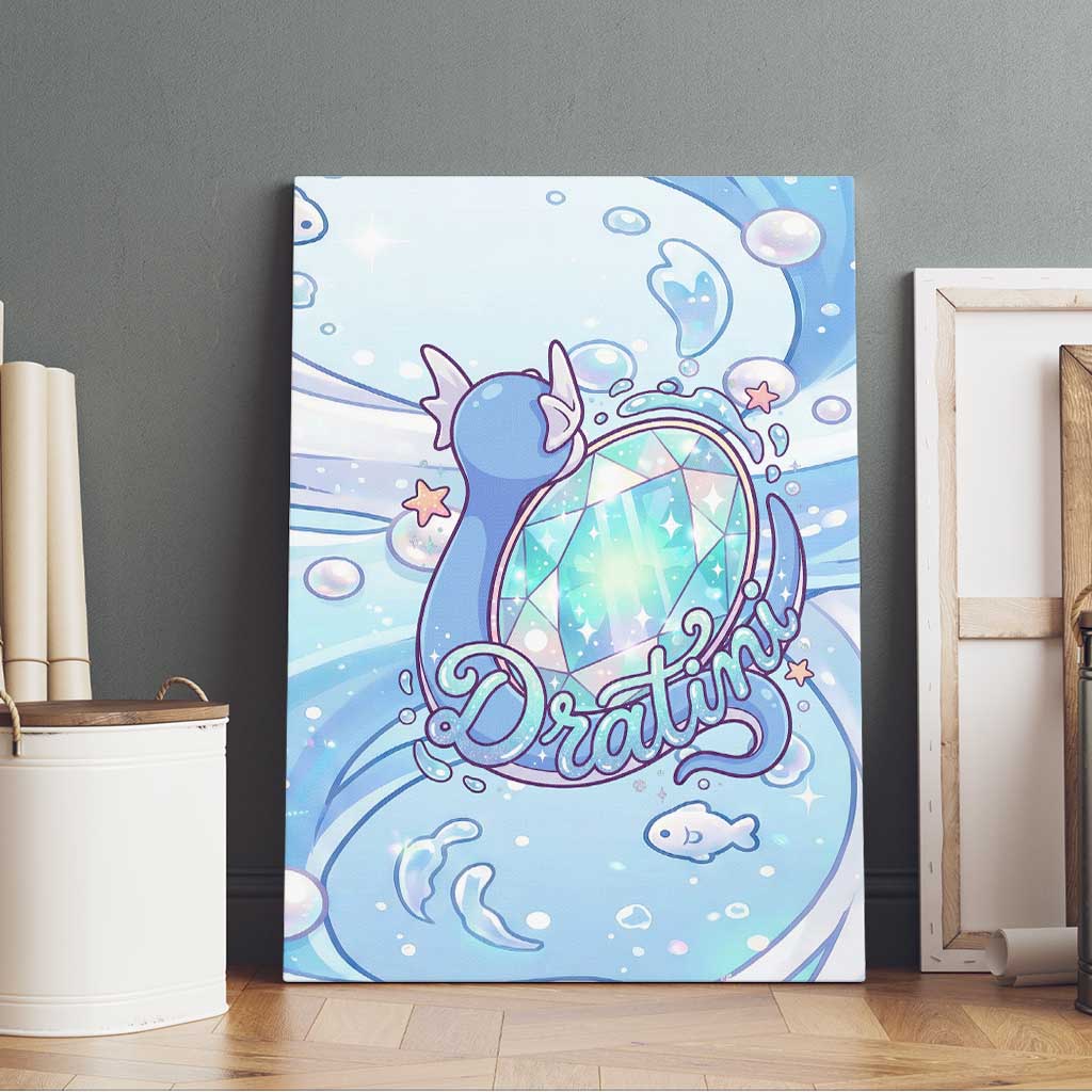 Dratini Canvas Wall Art Pastel Aquatic Crystal Art