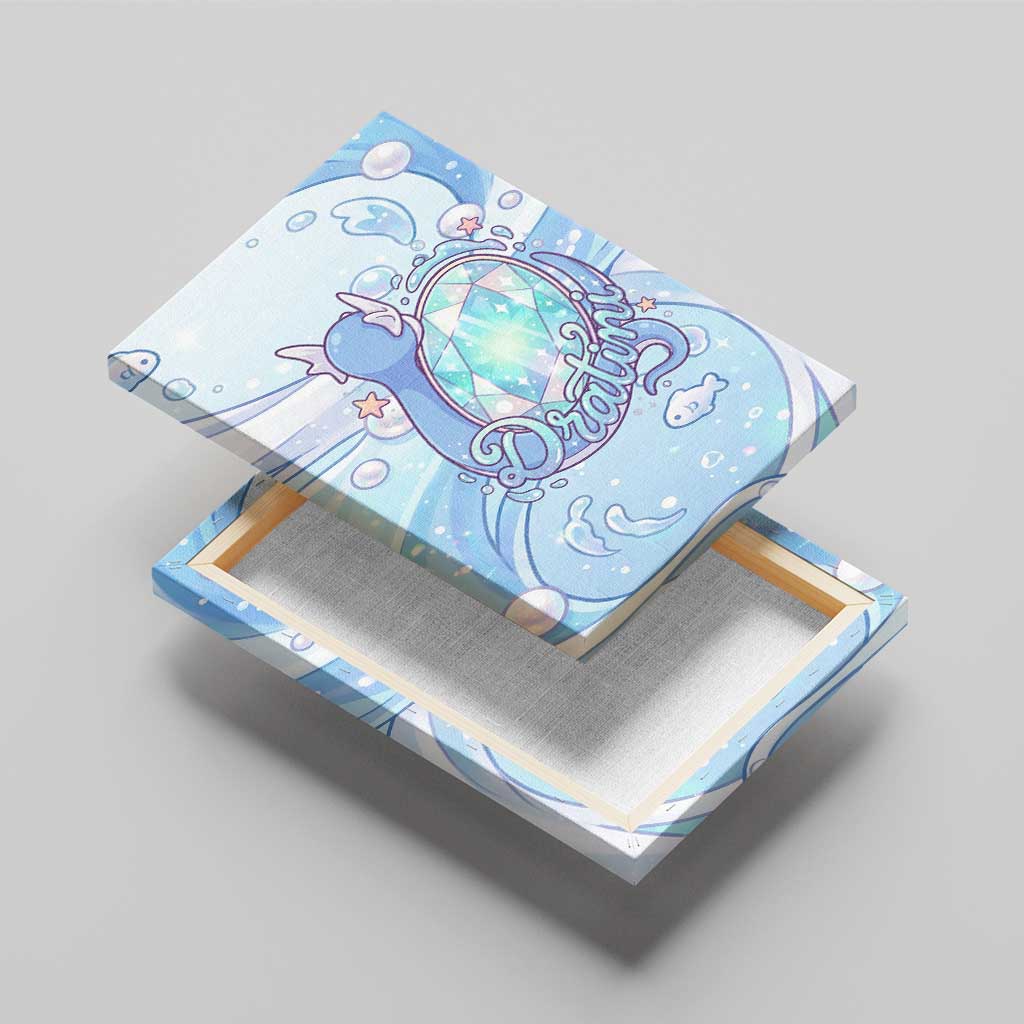 Dratini Canvas Wall Art Pastel Aquatic Crystal Art