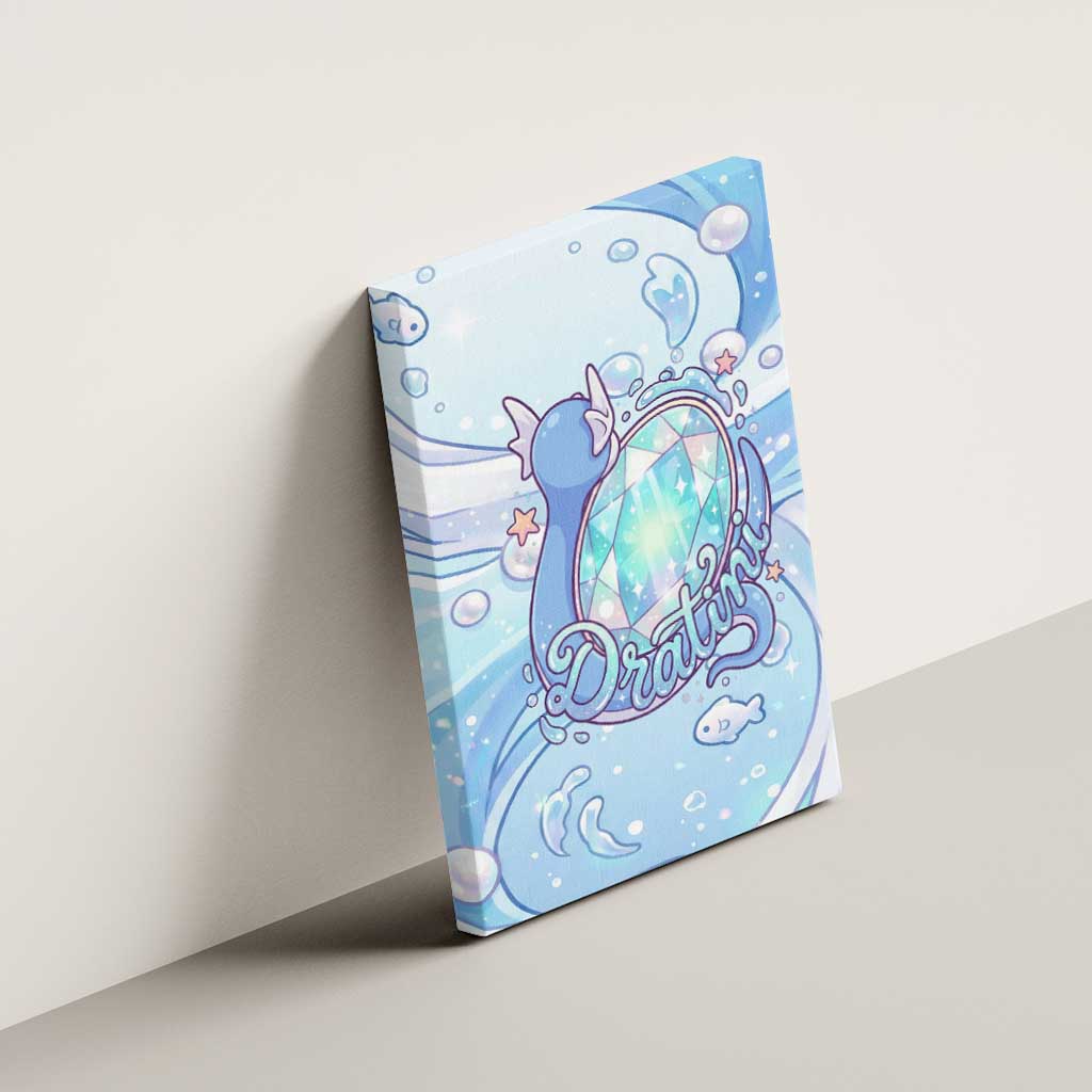 Dratini Canvas Wall Art Pastel Aquatic Crystal Art