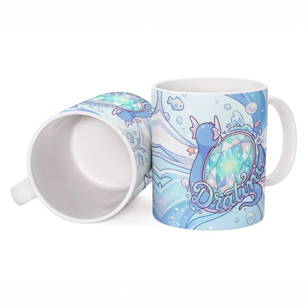 Dratini Ceramic Mug Pastel Aquatic Crystal Art