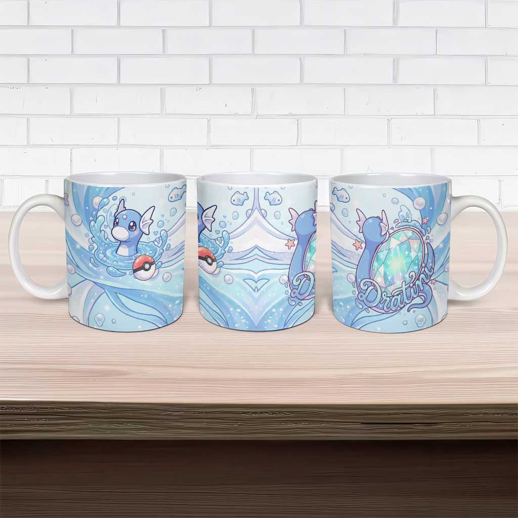 Dratini Ceramic Mug Pastel Aquatic Crystal Art