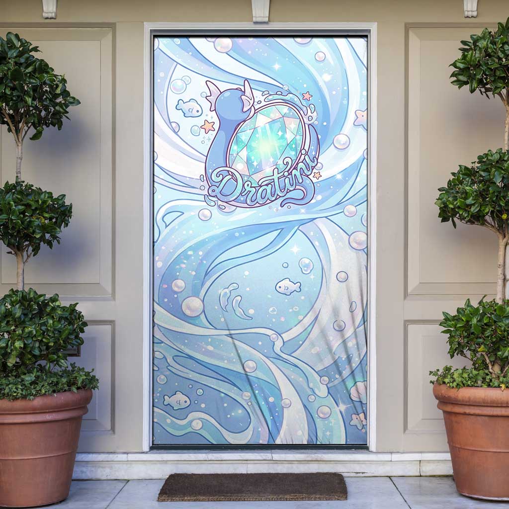 Dratini Door Cover Pastel Aquatic Crystal Art