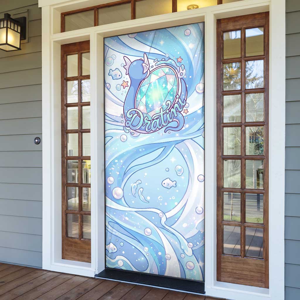 Dratini Door Cover Pastel Aquatic Crystal Art