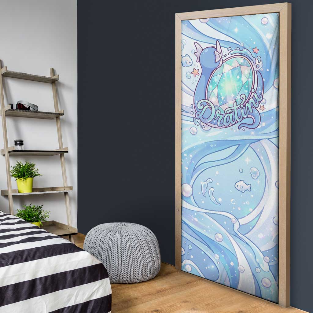 Dratini Door Cover Pastel Aquatic Crystal Art