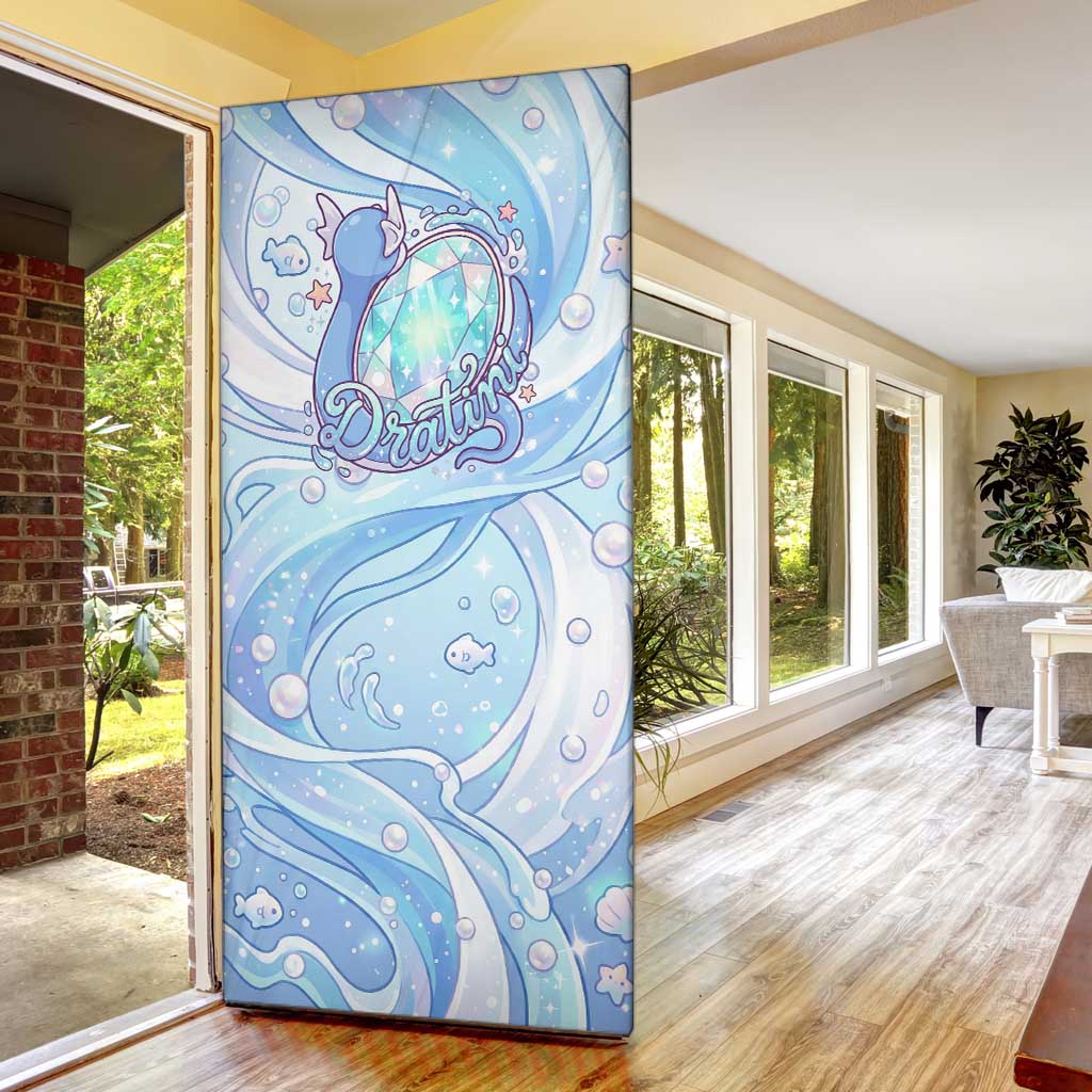 Dratini Door Cover Pastel Aquatic Crystal Art