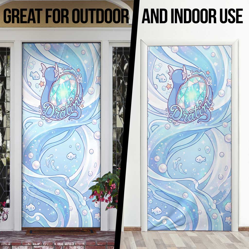 Dratini Door Cover Pastel Aquatic Crystal Art