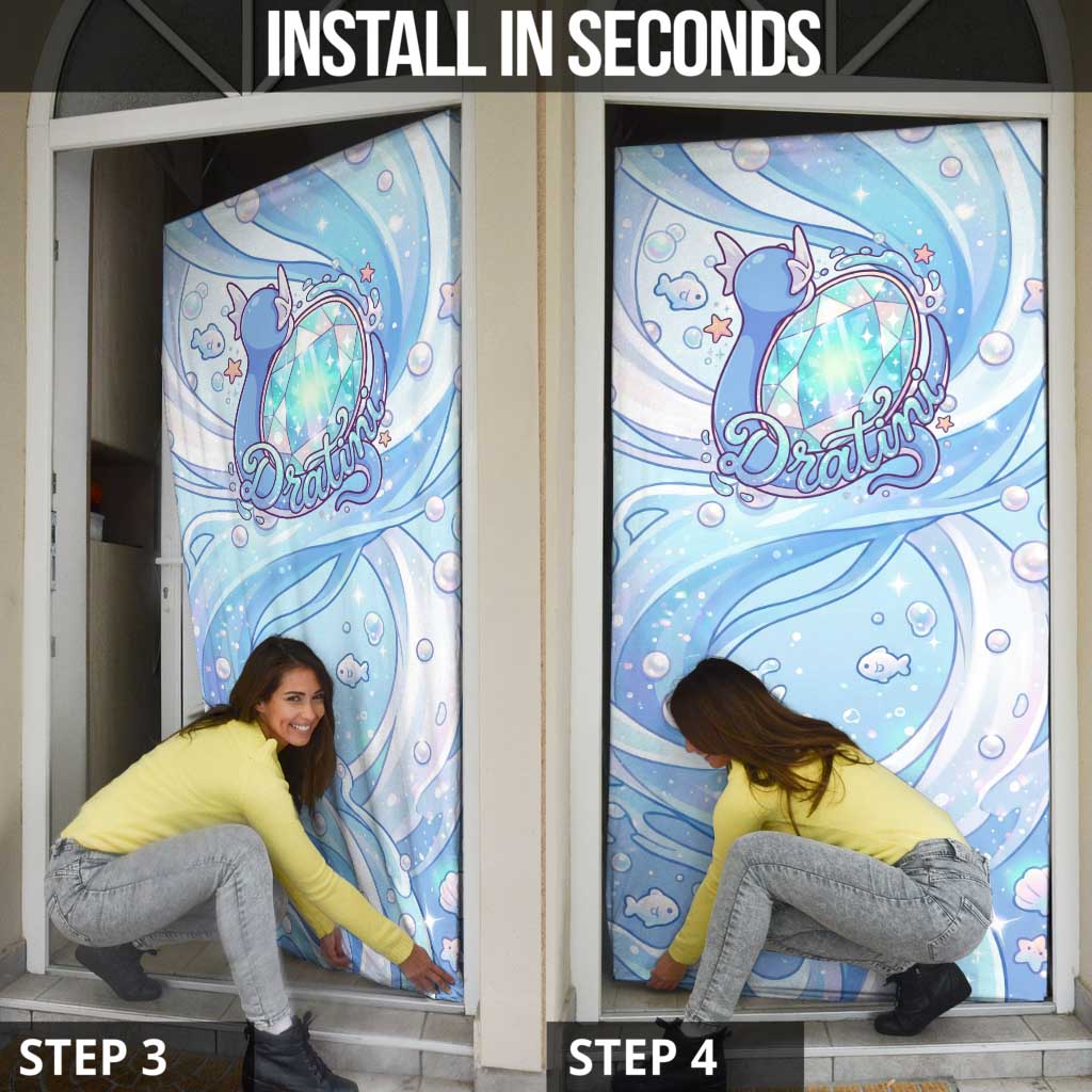 Dratini Door Cover Pastel Aquatic Crystal Art