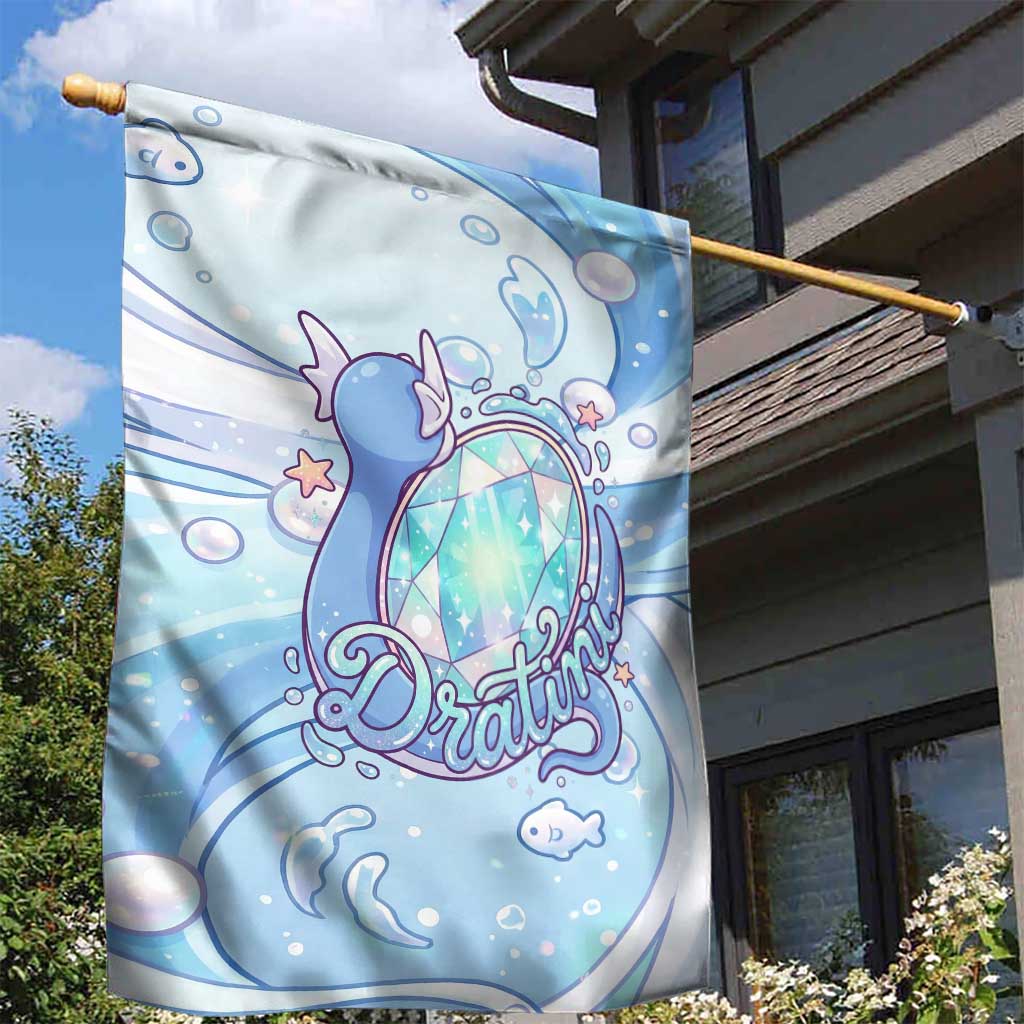 Dratini Garden Flag Pastel Aquatic Crystal Art