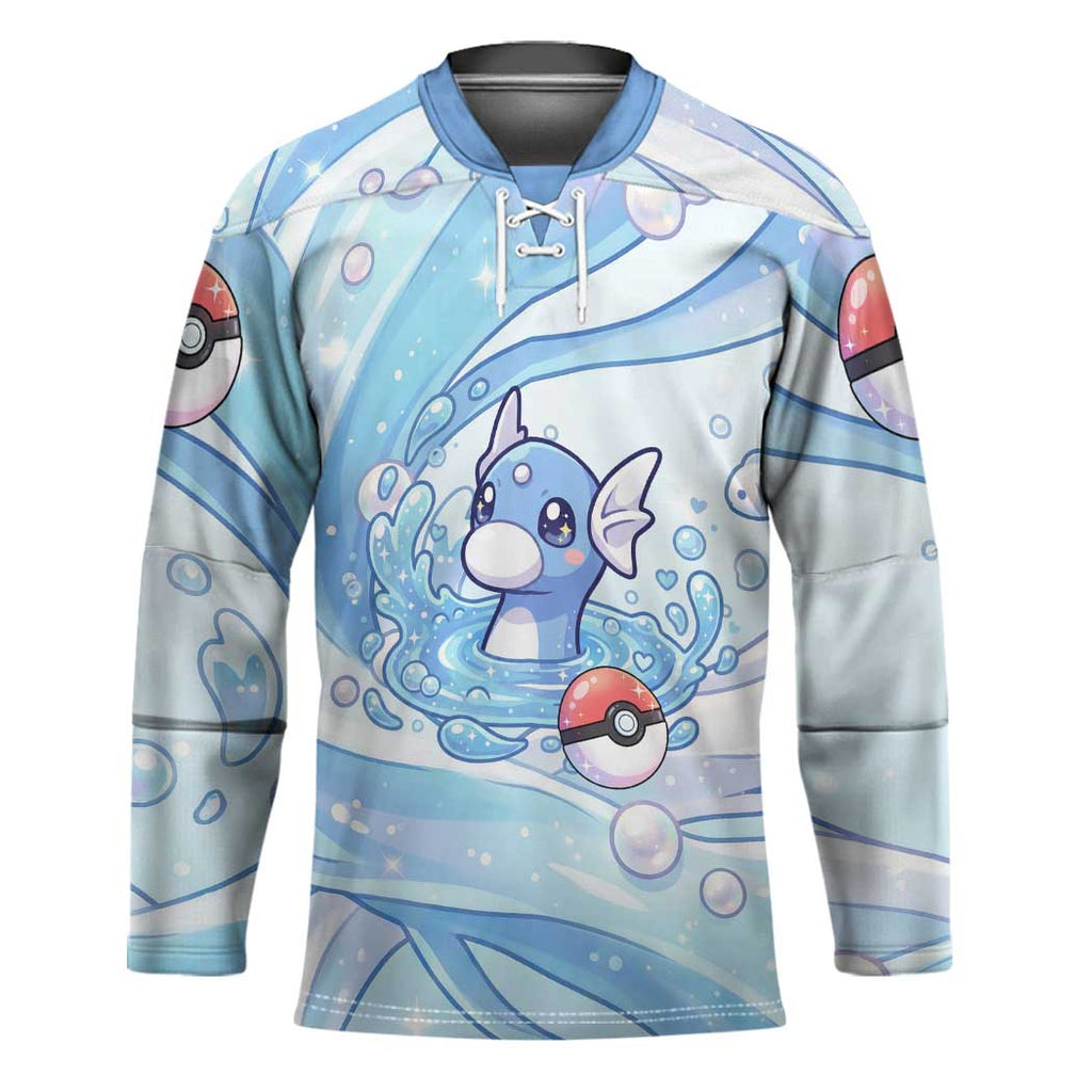 Dratini Hockey Jersey Pastel Aquatic Crystal Art