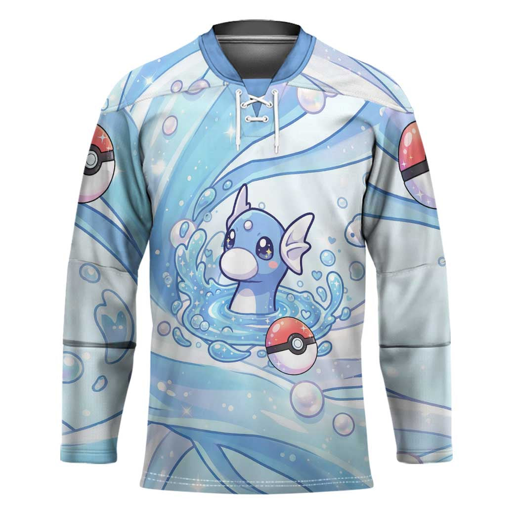 Dratini Hockey Jersey Pastel Aquatic Crystal Art