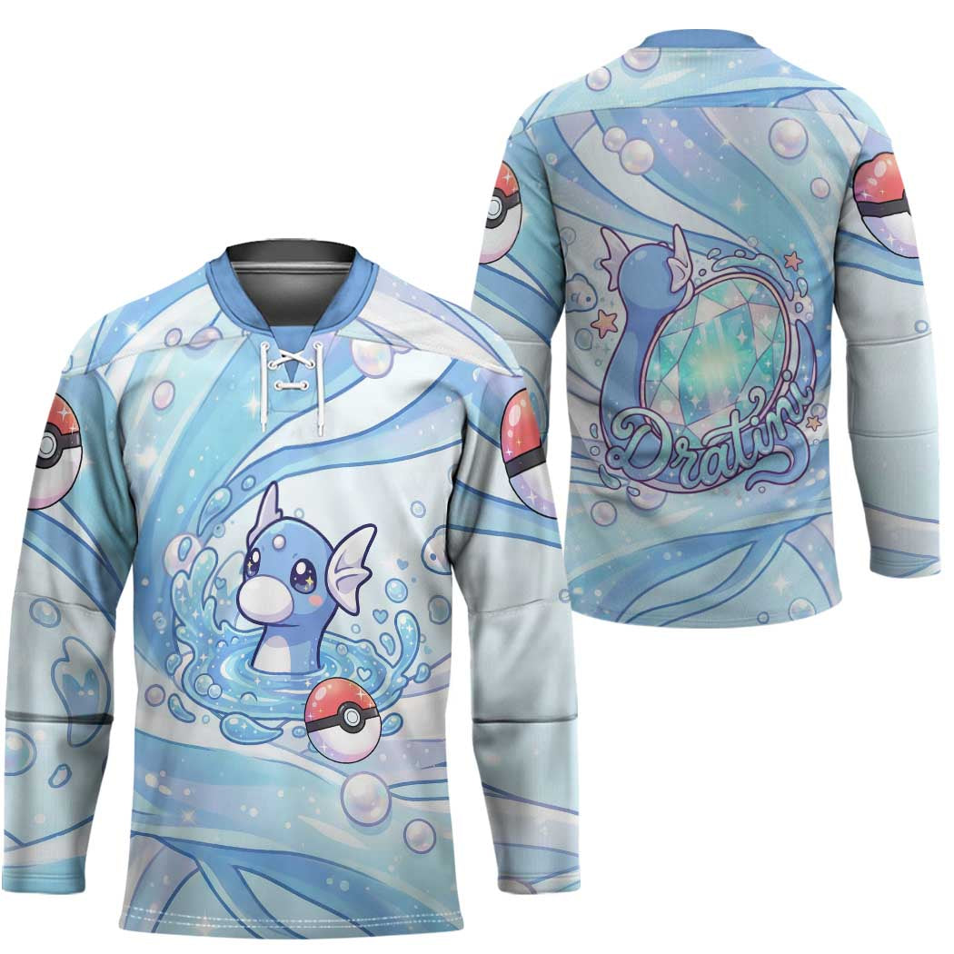 Dratini Hockey Jersey Pastel Aquatic Crystal Art