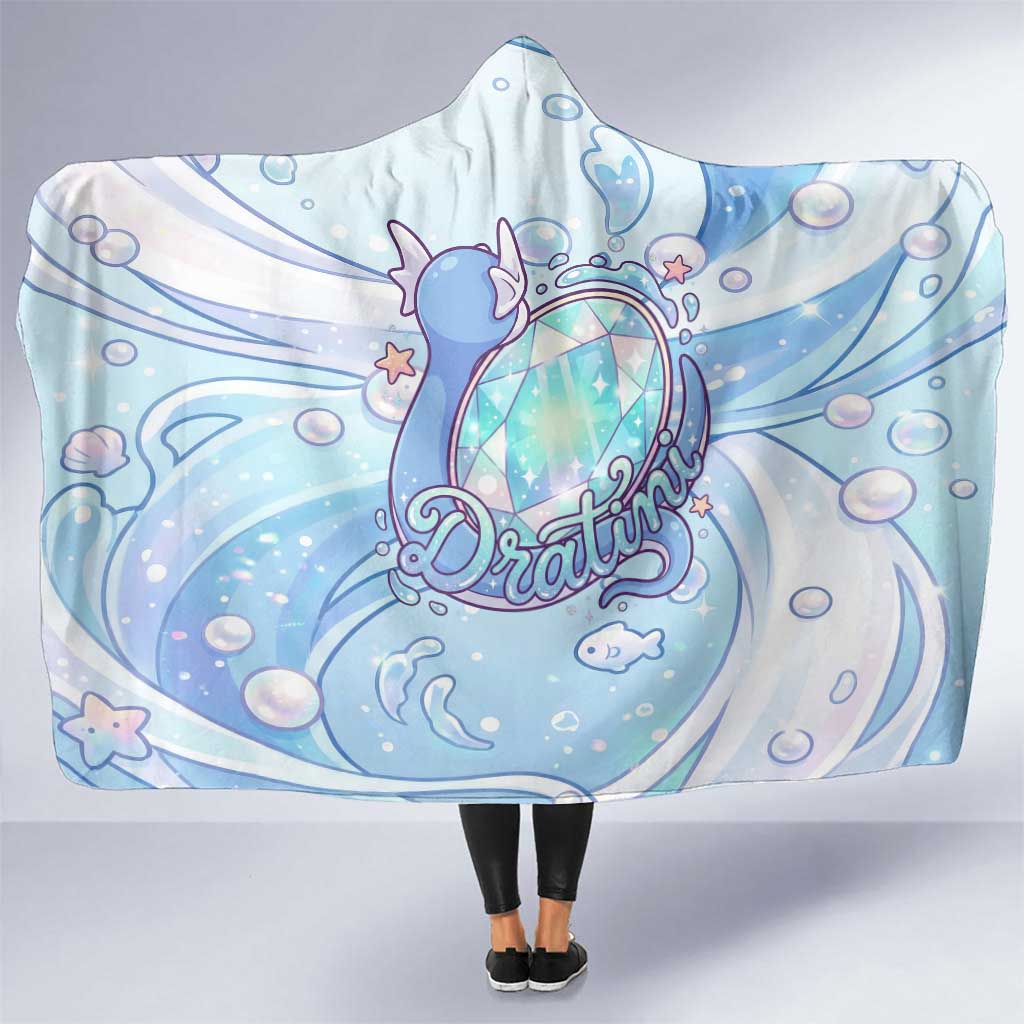 Dratini Hooded Blanket Pastel Aquatic Crystal Art