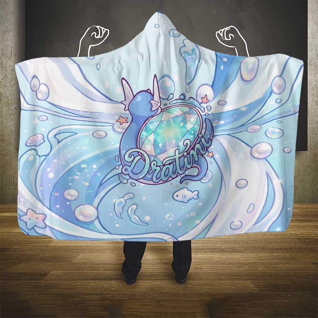 Dratini Hooded Blanket Pastel Aquatic Crystal Art