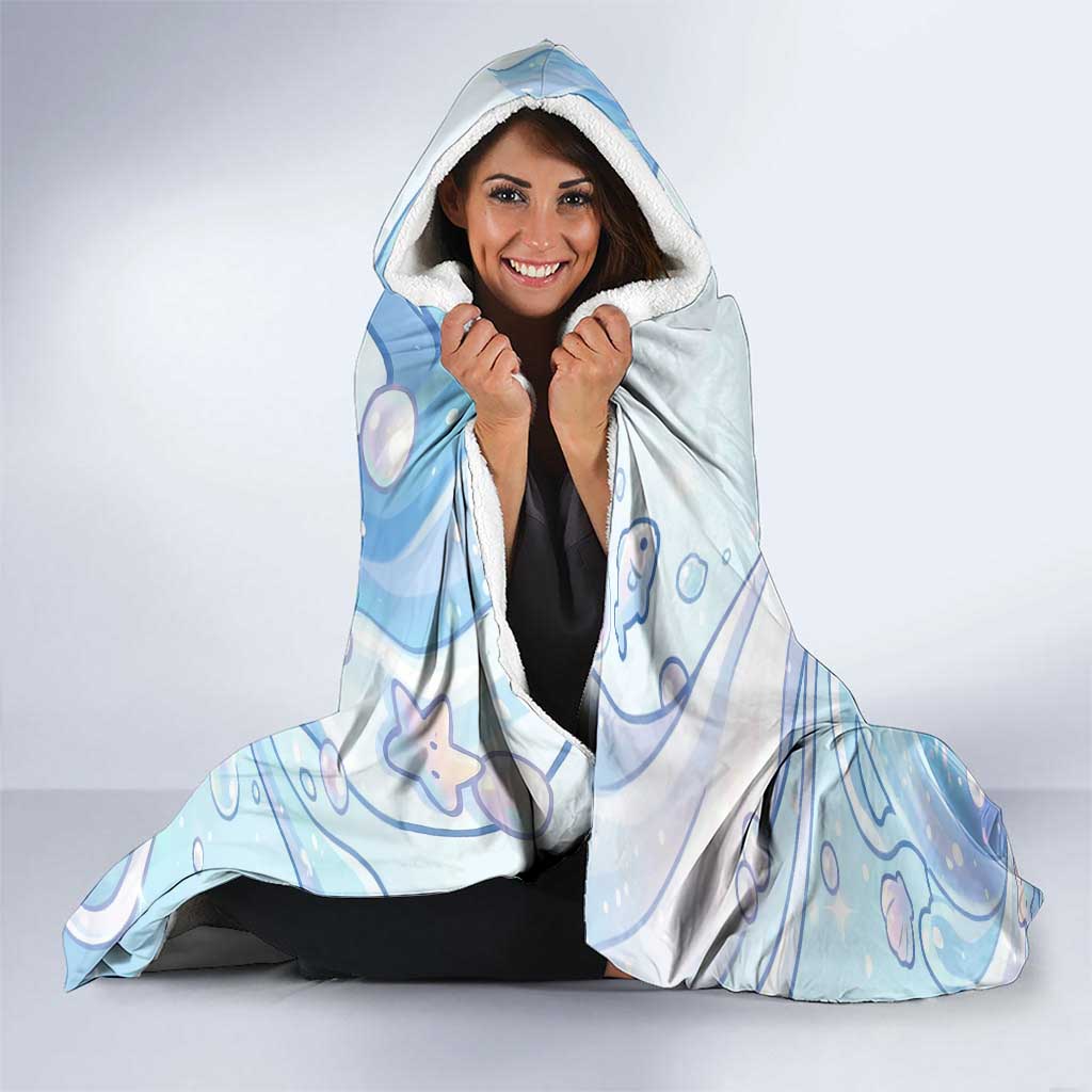 Dratini Hooded Blanket Pastel Aquatic Crystal Art