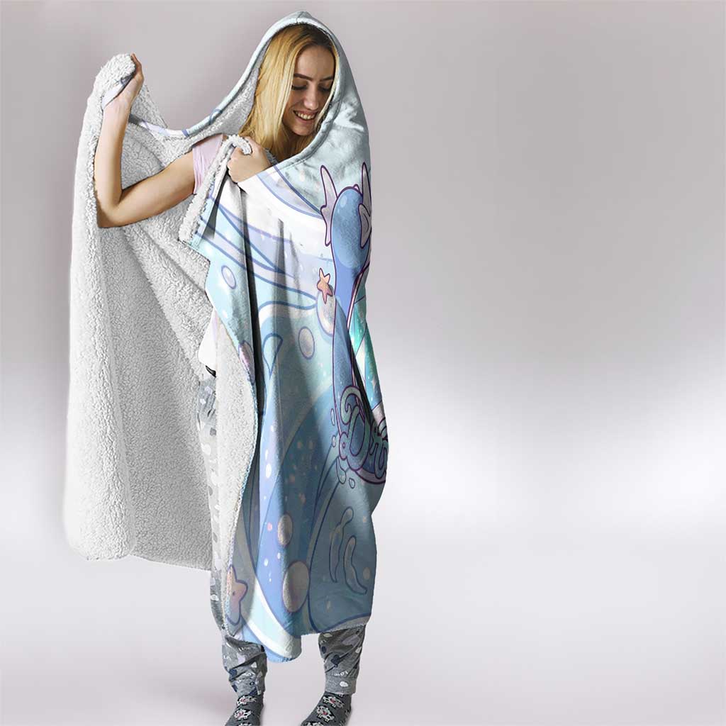 Dratini Hooded Blanket Pastel Aquatic Crystal Art