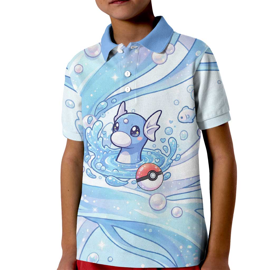 Dratini Kid Polo Shirt Pastel Aquatic Crystal Art