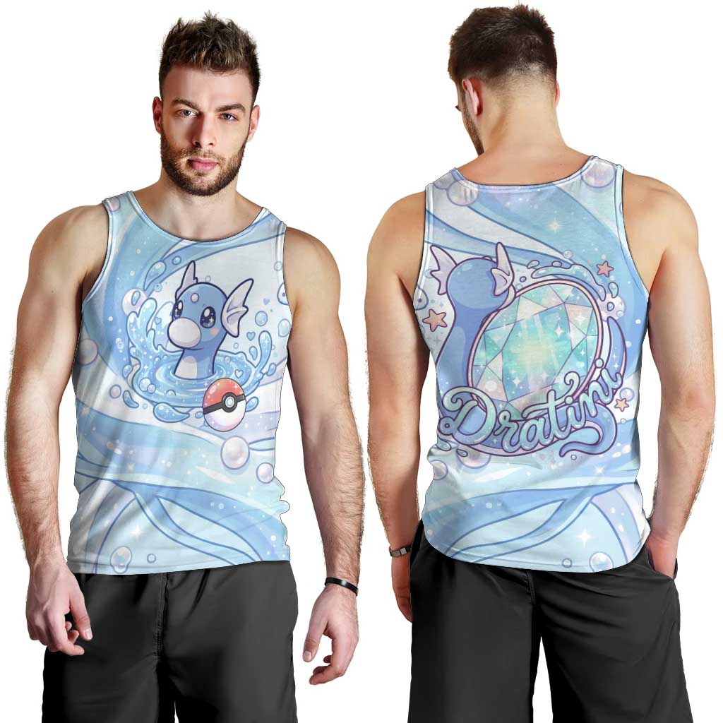 Dratini Men Tank Top Pastel Aquatic Crystal Art