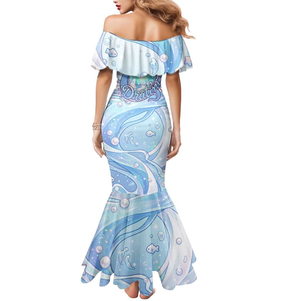 Dratini Mermaid Dress Pastel Aquatic Crystal Art