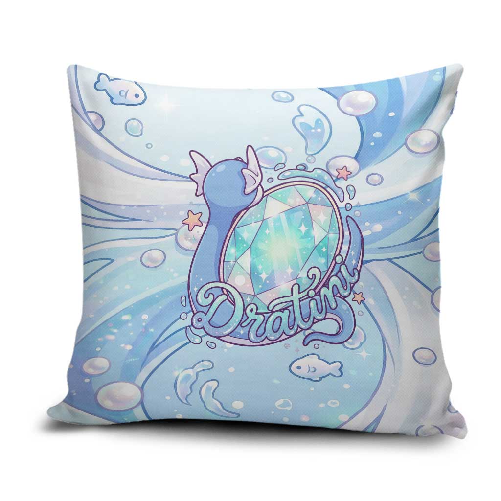 Dratini Pillow Cover Pastel Aquatic Crystal Art