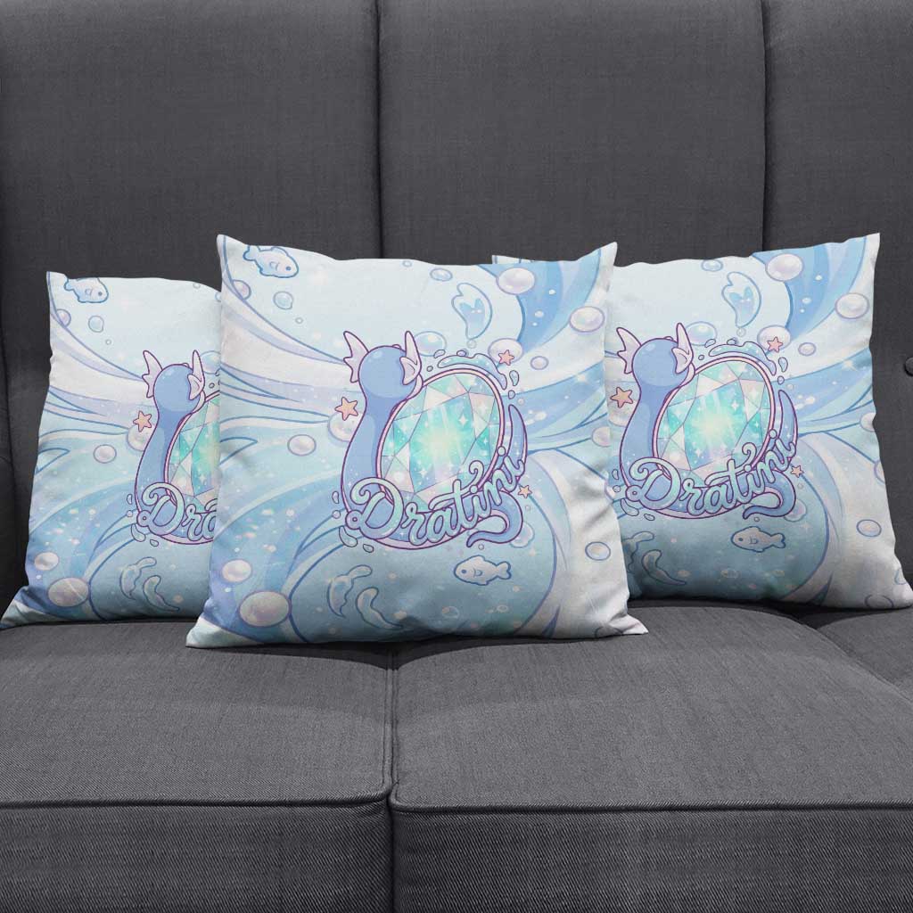 Dratini Pillow Cover Pastel Aquatic Crystal Art