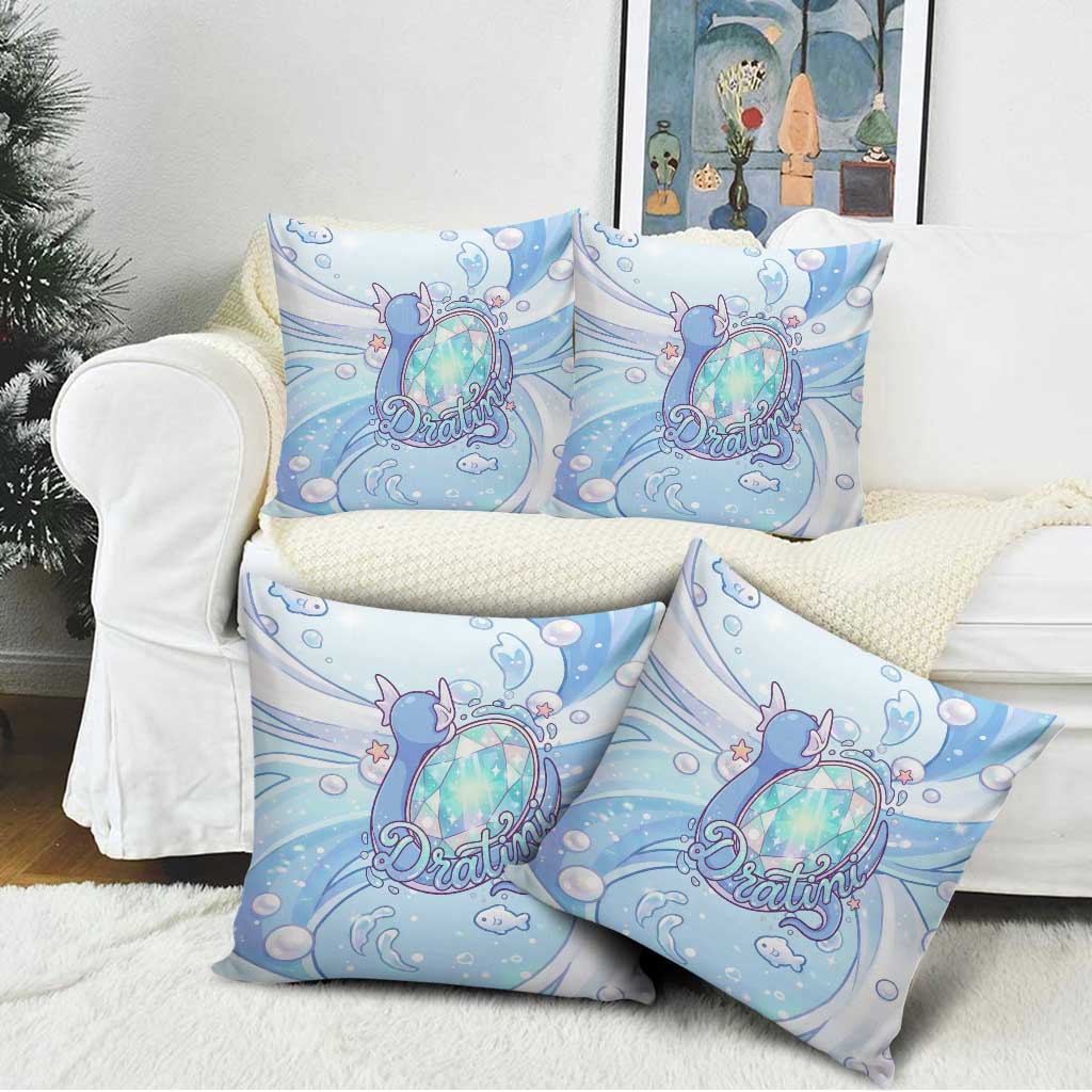 Dratini Pillow Cover Pastel Aquatic Crystal Art