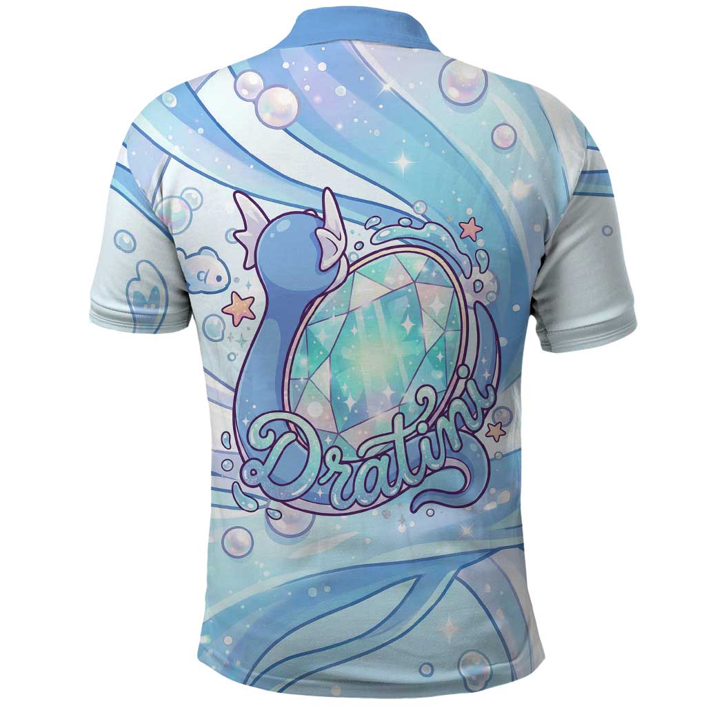 Dratini Polo Shirt Pastel Aquatic Crystal Art