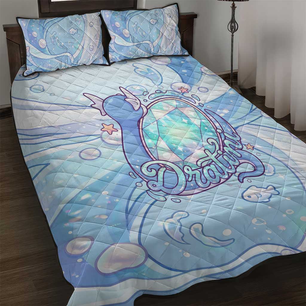 Dratini Quilt Bed Set Pastel Aquatic Crystal Art