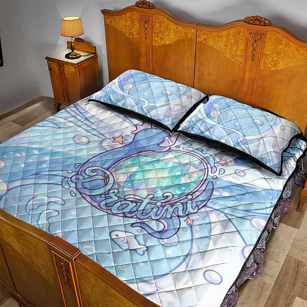 Dratini Quilt Bed Set Pastel Aquatic Crystal Art