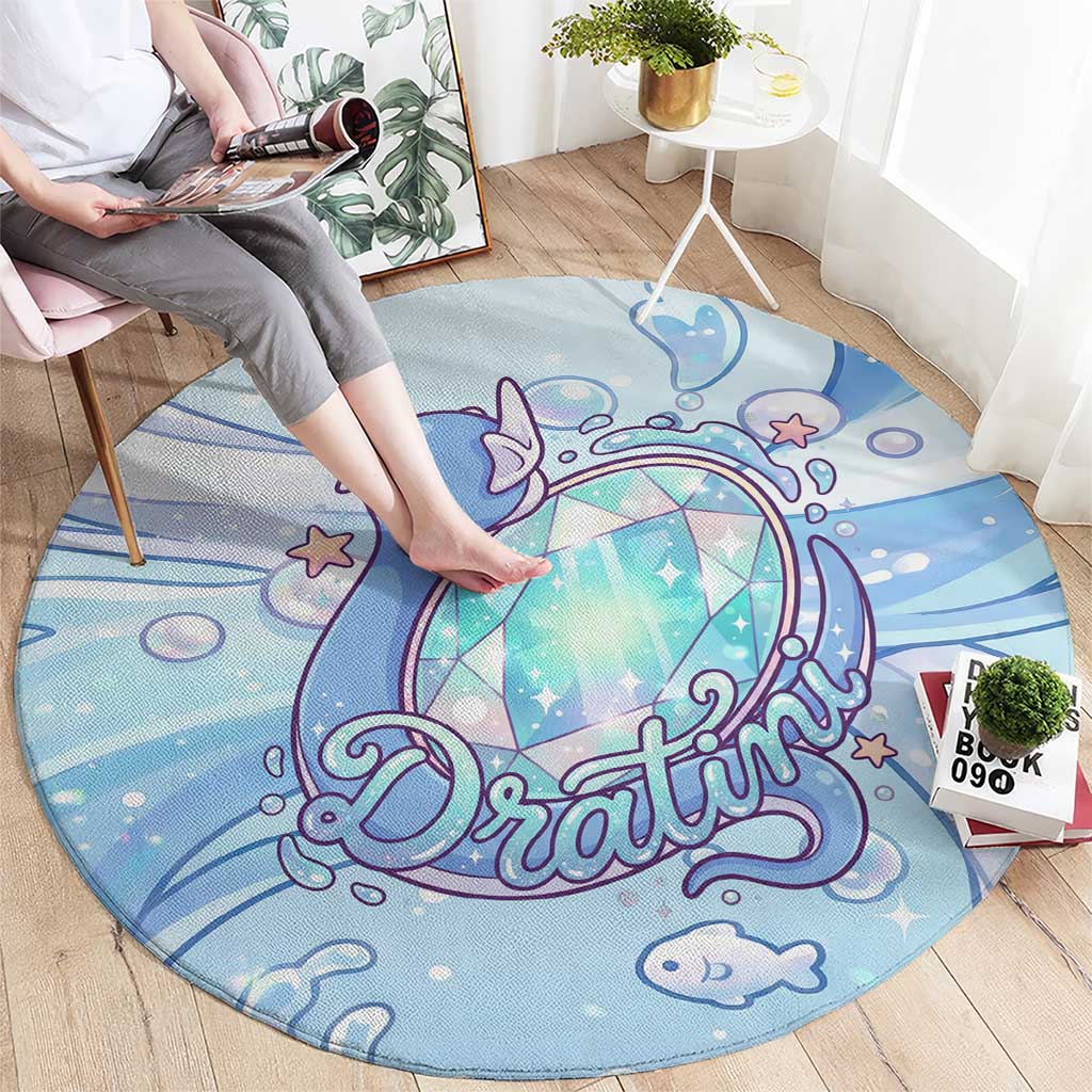 Dratini Round Carpet Pastel Aquatic Crystal Art