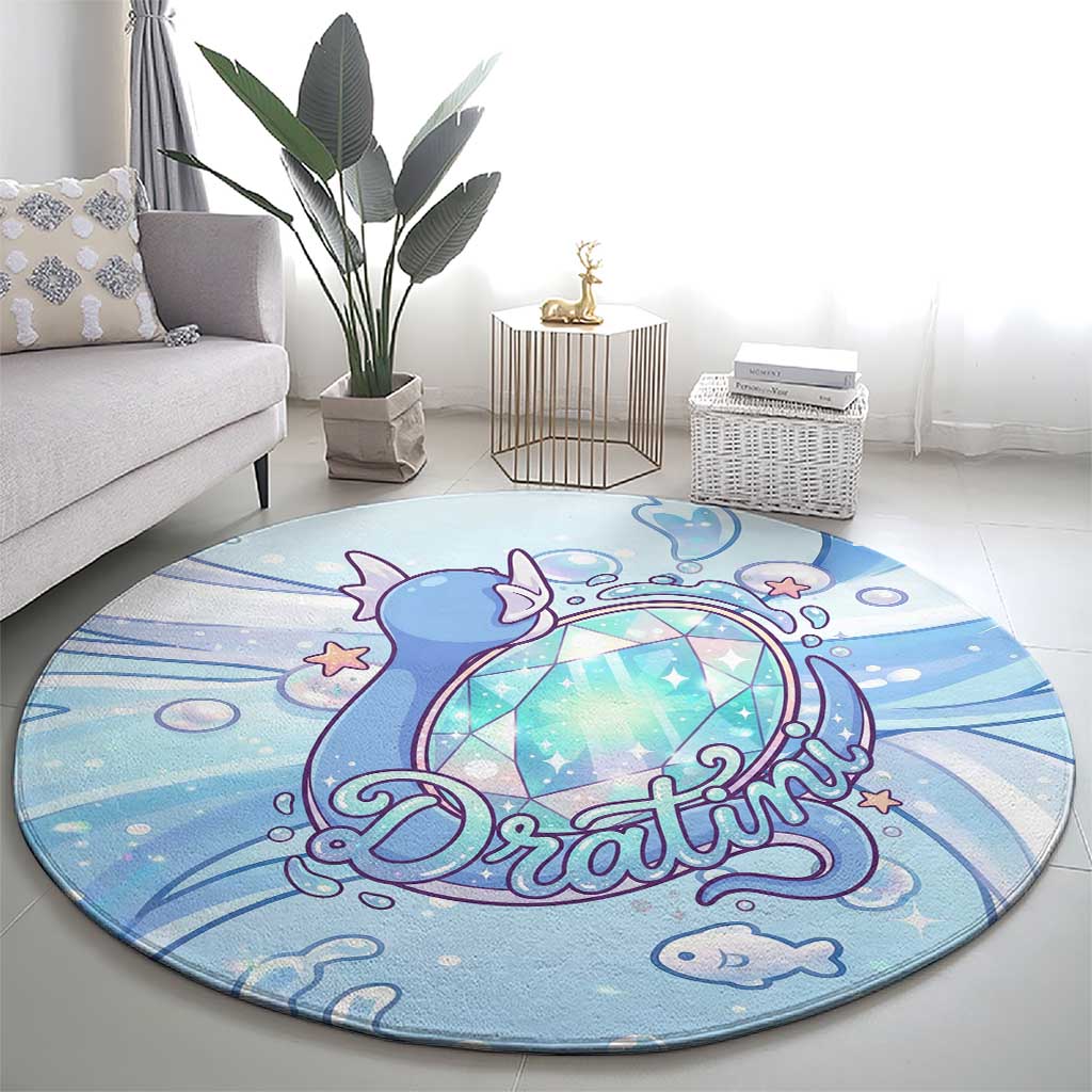Dratini Round Carpet Pastel Aquatic Crystal Art