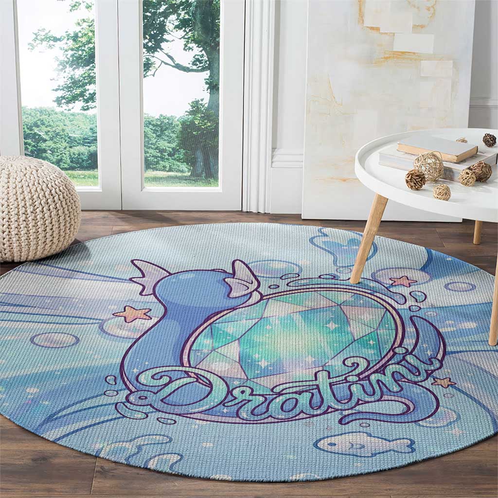 Dratini Round Carpet Pastel Aquatic Crystal Art