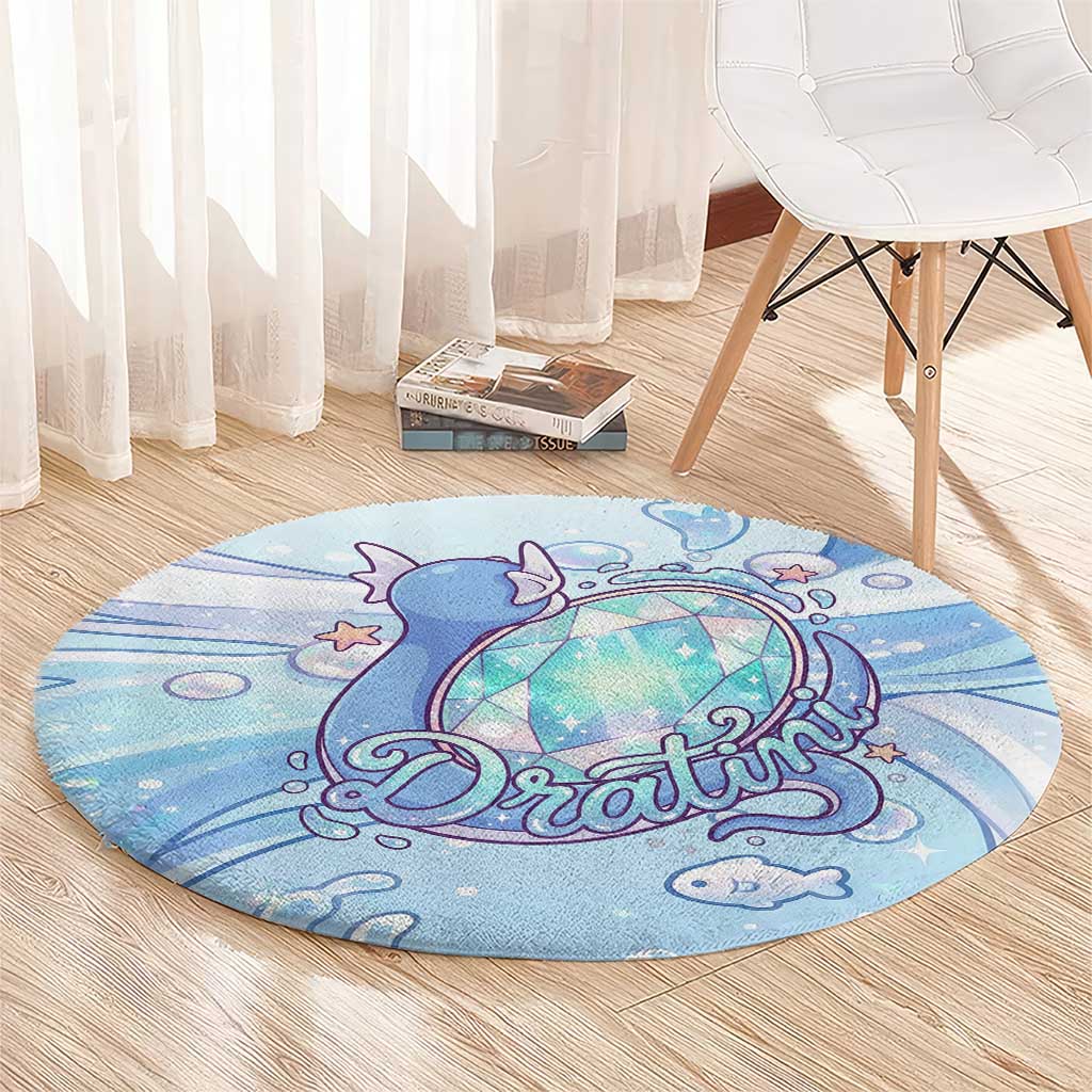 Dratini Round Carpet Pastel Aquatic Crystal Art