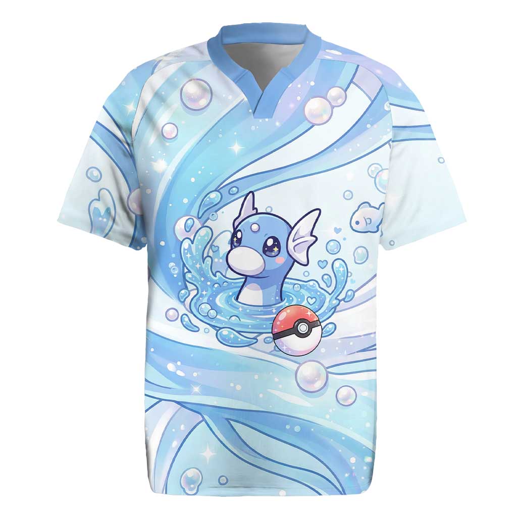 Dratini Rugby Jersey Pastel Aquatic Crystal Art