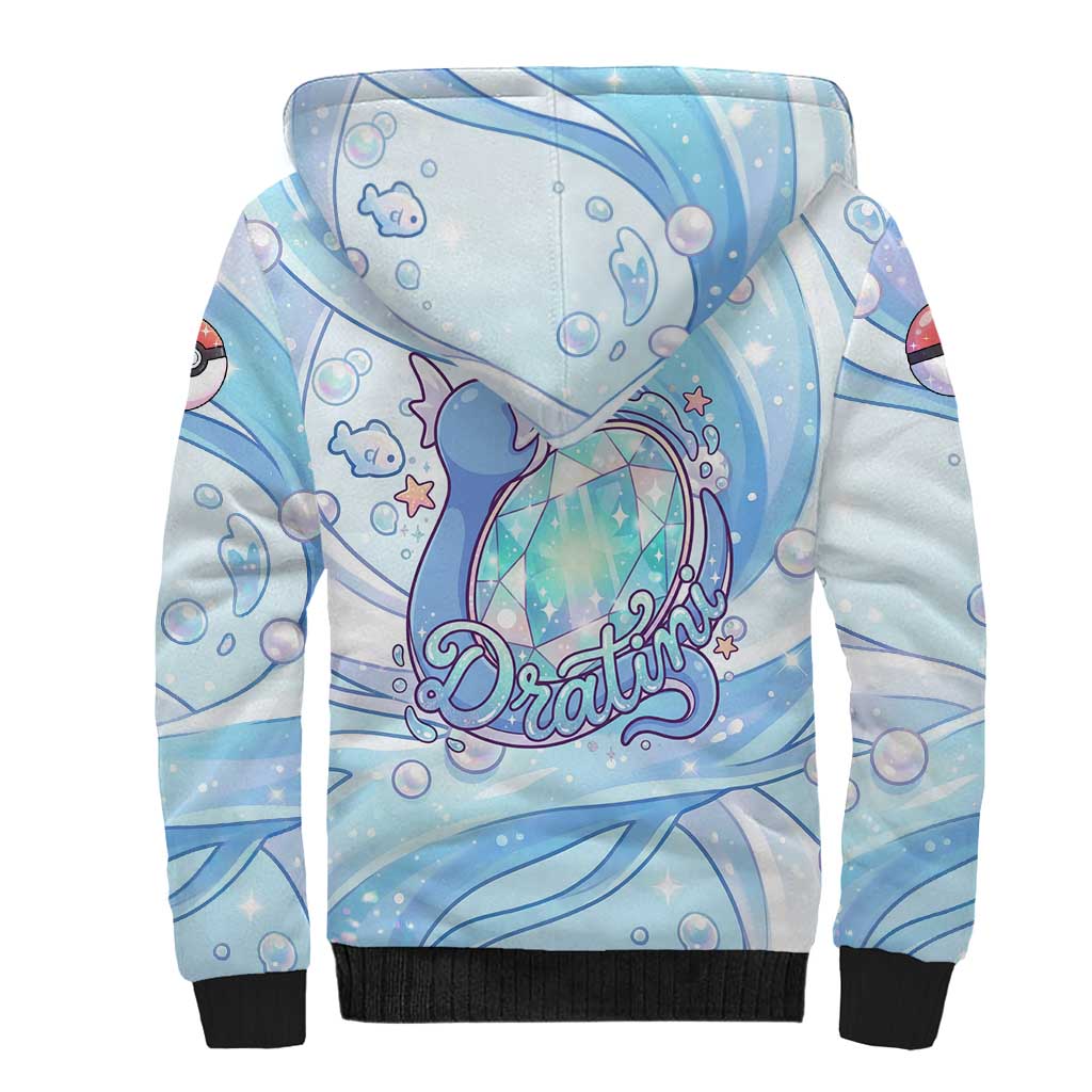 Dratini Sherpa Hoodie Pastel Aquatic Crystal Art