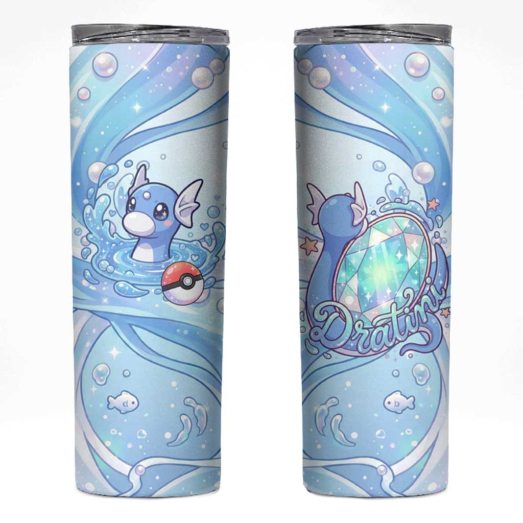 Dratini Skinny Tumbler Pastel Aquatic Crystal Art