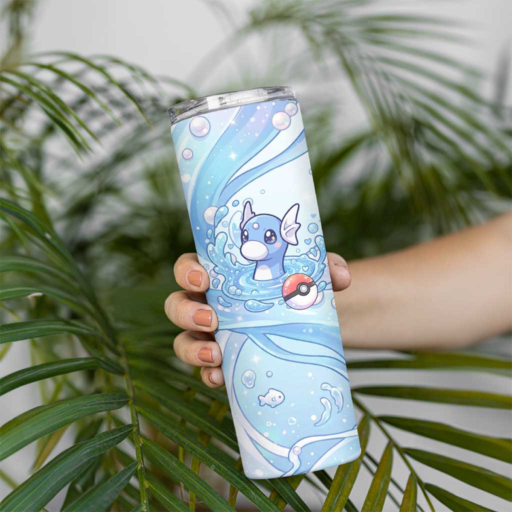 Dratini Skinny Tumbler Pastel Aquatic Crystal Art