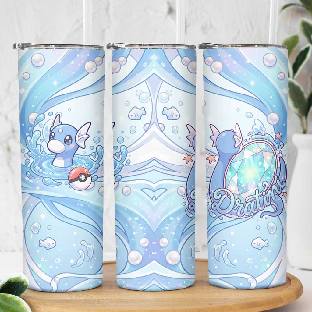 Dratini Skinny Tumbler Pastel Aquatic Crystal Art