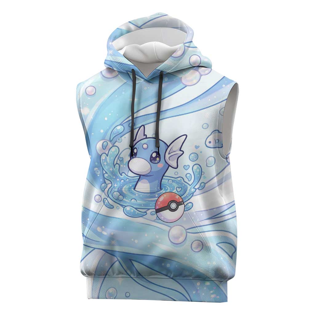 Dratini Sleeveless Hoodie Pastel Aquatic Crystal Art