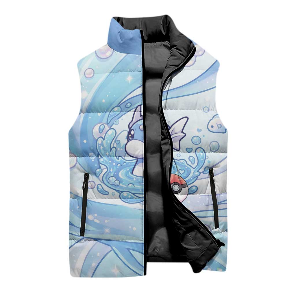 Dratini Sleeveless Puffer Jacket Pastel Aquatic Crystal Art