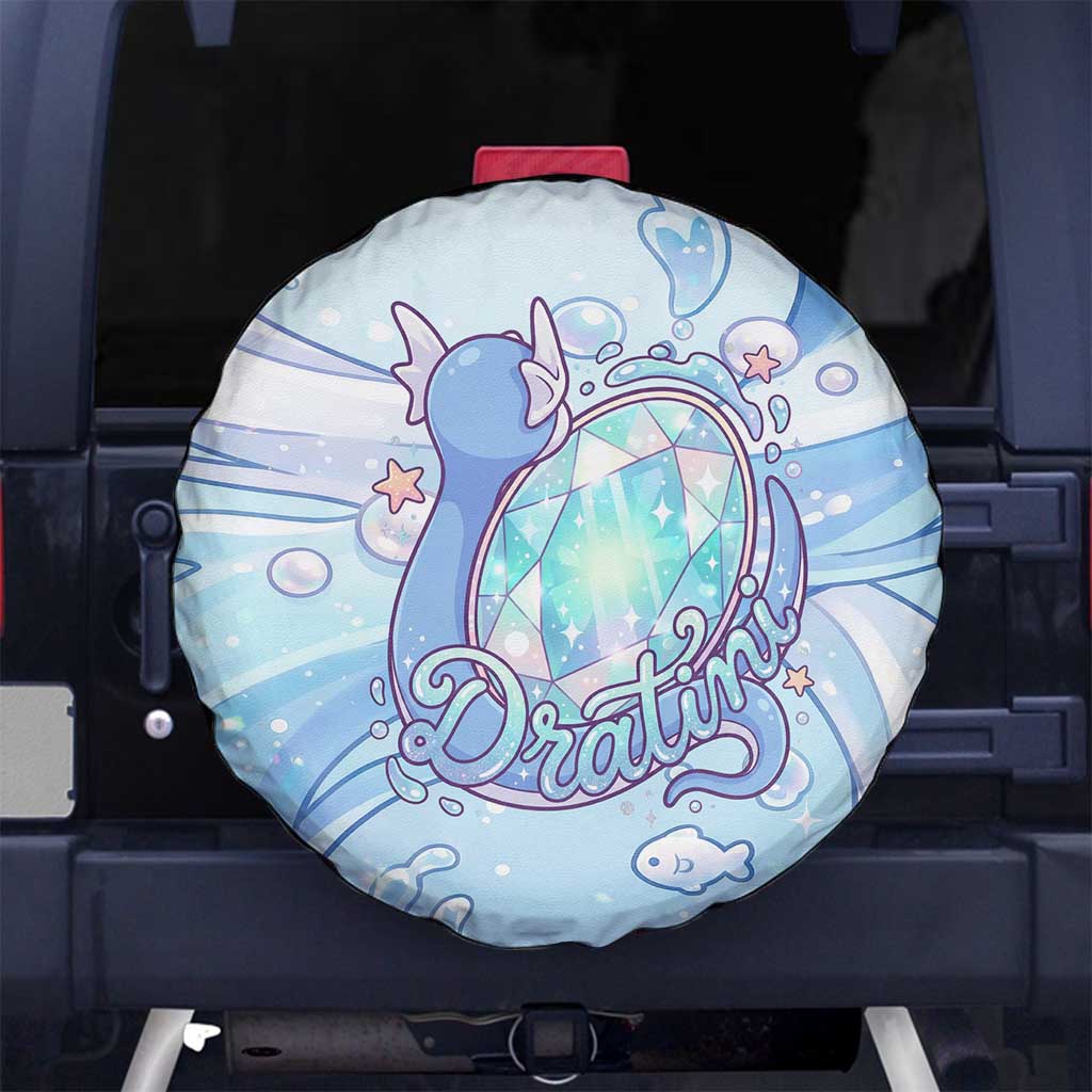 Dratini Spare Tire Cover Pastel Aquatic Crystal Art